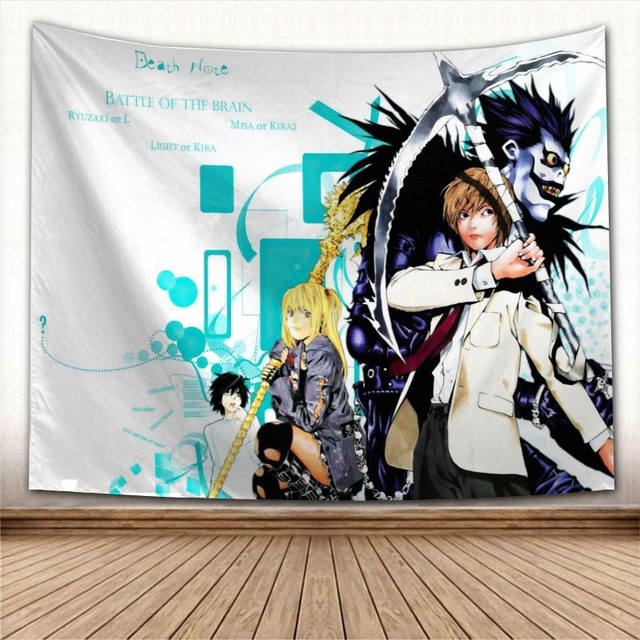 Nice Death Note Anime Tapestry Colorful Psychedelic Decorative Carpet Wall Fabric For Living Room Bedroom - Death Note Shop
