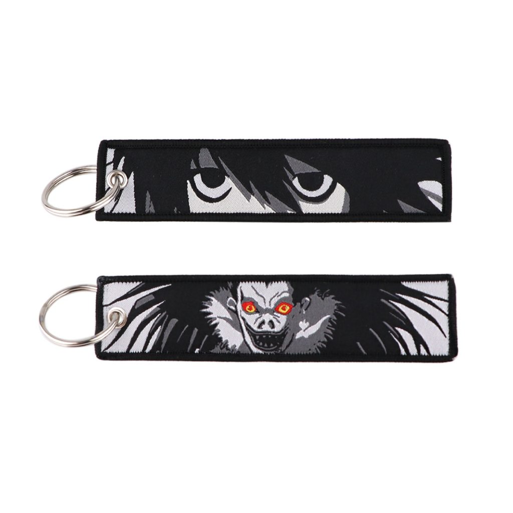 DEATH NOTE Embroidered Keys Tag Keychains for Women Keyring Japanese Anime Car Keys Fashion Jewelry Accessories 1 - Death Note Shop
