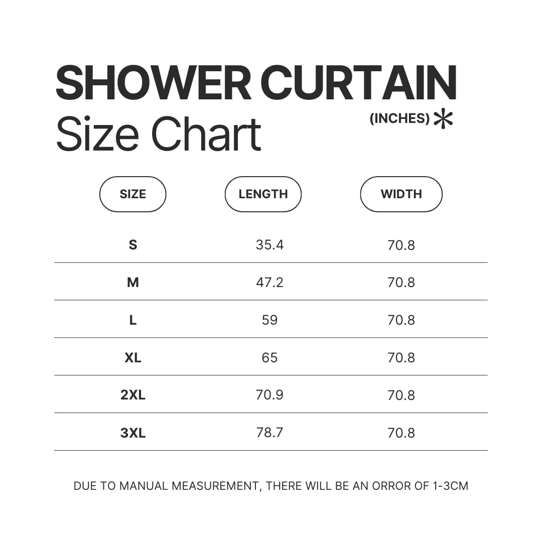 Shower Curtain Size Chart - Death Note Shop